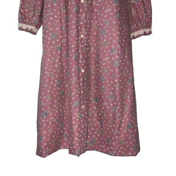 Vintage Handmade Hand Crafted Prairie Maxi Dress Womens L Lightweight Floral - Picture 3 of 9